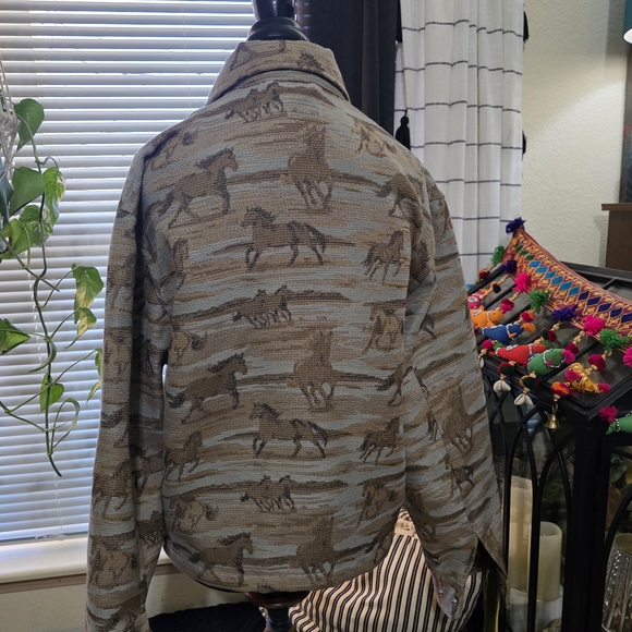 BDG Urban Outfitters Horse Jacquard Tapestry Zip Jacket Size Small | Men & Women - Picture 3 of 7